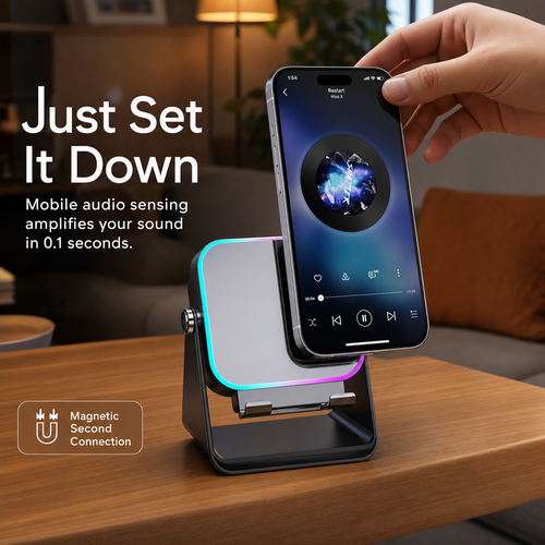 Flexivus AuraDock™ - 5-in-1 Foldable Bluetooth Speaker & Phone Stand